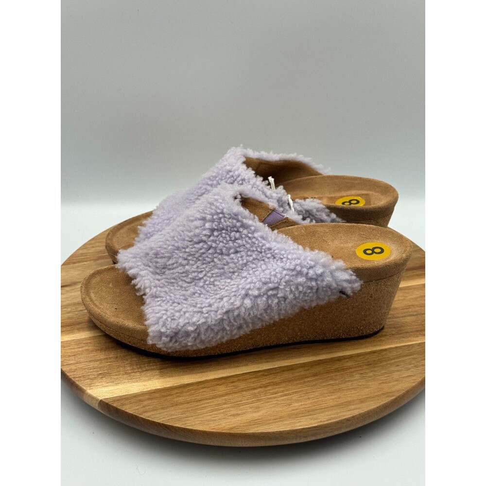 BIRKENSTOCK PAPILLIO Namica Teddy Purple Wedge Sandals Women’s Size EU 39/US 8 - Picture 4 of 9